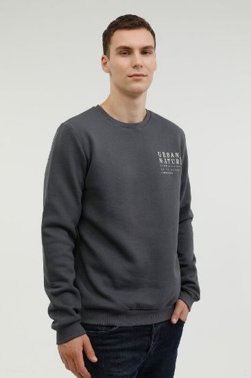 M-cg555 Nature Back Prınt Antrasit Erkek Sweatshirt resmi