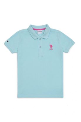 Kız Çocuk Turkuaz Polo Yaka T-shirt resmi