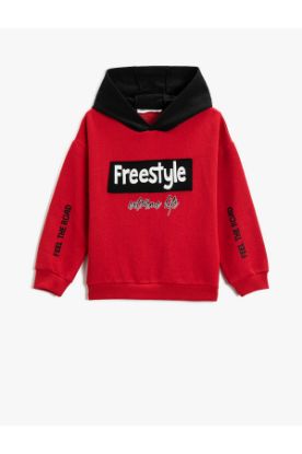 Kapüşonlu Sweatshirt Baskılı resmi