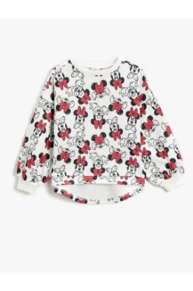 Minnie Mouse Baskılı Oversize Sweatshirt Lisanslı resmi