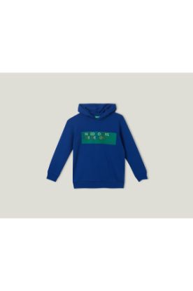 Baskılı Kapüşonlu Kız Çocuk Sweatshirt Bnt-g0165 Mavi resmi